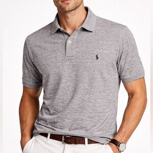 ^Polo Ralph Lauren Grey Golf Polo w/Navy Rider S/S Men's Size XLT (Tall)